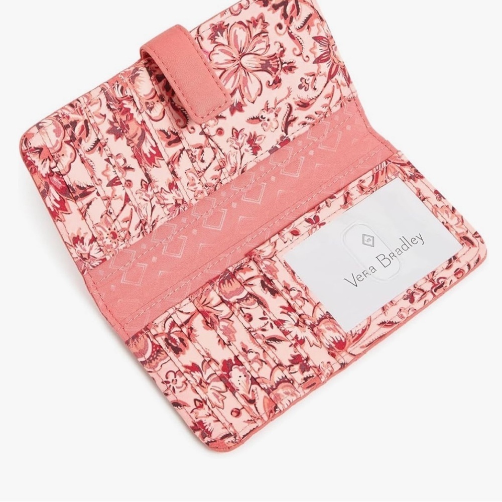 Vera Bradley Cotton Finley Wallet with RFID Protection, Terra Cotta Rose - Picture 10 of 11